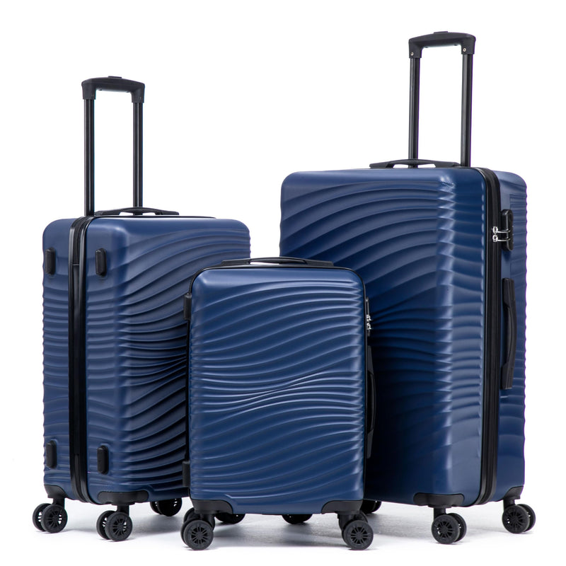 Rosamo Luggage Sets 3 Piece, ABS Suitcase Set (20/24/28), Hardside luggage with Spinner Wheels, Travel Luggage,14x8x9 Airline Approved Carry on, Lightweight Luggage with High-Security Lock