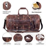 28" Large leather Travel Bag Duffel bag Gym sports flight cabin bag Leather Holdall Overnight Weekend Large luggage bag (28 inch)