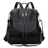ALTOSY Genuine Leather Backpack Purse for Women Convertible Shoulder Bag Crossbody Bag Elegant Casual Daypacks (S77 Black)