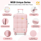 MGB Hardside Carry On Luggage with Spinner Wheels & Built-in TSA Lock, Durable Suitcase Rolling Luggage with Scratch-Resistant Surface, Carry-On 20-Inch, Pink