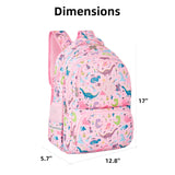 KingCheer Cute Kids Backpack for Girls and Boys Lightweight School Bag for Preschool, Primary,Teenage & Elementary Students Bookbag for Kids Aged 6-12(17inch, Pink Dinosaur Upgrade)