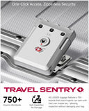 LUGGEX Checked Suitcase with Spinner Wheels, 8010S Aluminum Frame Zipperless Polycarbonate Hard Shell Suitcase (ZX-Core, Silver, 28 Inch)