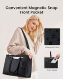 LOVEVOOK Lunch Tote Bag for Women, 3 in 1 Work Bag with Insulated Lunch Compartment, Laptop Bag with Large Cup Holder for Office, College, Casual, Black