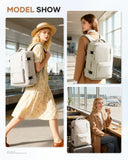 Large Travel Gym Backpack Women Carry On Backpack Flight Approved Hiking Waterproof Rucksack Casual Daypack Laptop bags airplanes Shoes Compartment Personal Item Travel Weekender Bag Essentials Beige