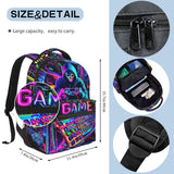School Backpack for Boys Video Game Backpack for Kids Skull Gaming Print Boys Backpacks School Bag Lightweight Waterproof Adjustable Kids Backpacks Students Bookbag for Children Teens Ages 6-18