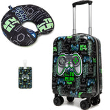 Homskiii Kids Suitcase Set for Boys Hardside Luggage with Spinner Wheels 2 Piece 16inch Toddler Suitcase for Boys Travel Carry on Luggage Airline Approved