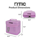 RTIC 6 Can Everyday Cooler, Soft Sided Portable Insulated Cooling for Lunch, Beach, Drink, Beverage, Travel, Camping, Picnic, for Men and Women, Lavender