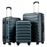Coolife Luggage 3 Piece Set Suitcase Spinner ABS+PC Hardshell Lightweight TSA Lock USB Port, 20in 24in 28in Carry on Expandable (only 28’’), Navy Blue