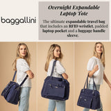 Overnight Expandable Laptop Tote - 16.5"x13.5" Lightweight Weekender Carry-on Travel Bag for Women