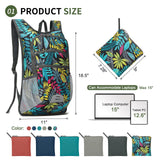 SUIKIHUM 20L Lightweight Hiking Daypack, Foldable Travel Packable Backpack for Men Women for Cycling Camping Outdoor (Leaf Print)