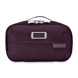 Briggs & Riley Expandable Essentials Kit - Toiletry Travel Bags for Women & Men, Organizer for Vacation, Compact Dopp Kit for Bathroom Accessories, Makeup, & Skincare - Baseline Collection, Plum