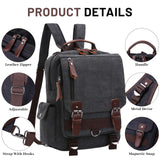 mygreen Vintage Canvas Cross Body Messenger Backpack Rucksack for Men Casual Book Bag Sports Daypack