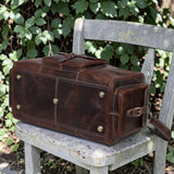 Leather Duffle Bags for Men - 24 Inch Full Grain Leather travel bag, leather overnight bag, Mens Leather Bag, Carry On Leather Weekender Bag, Airplane Leather Luggage Duffel Gym Bag