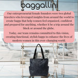 Baggallini Carryall Daily Tote Bag - 11.5" x12.5” Lightweight Nylon Travel Beach Bag Personal Item w/Luggage Sleeve