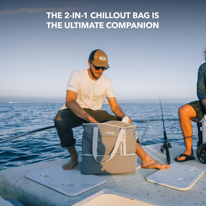 RTIC 2-in-1 Chillout Bag Soft Insulated Cooler Tote, Portable, for Lunch, Beach, Travel, Drink, Beverage, Car, Camping, Picnic, 24-Can Capacity, Black