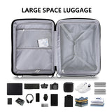 Luggage Sets 2 Piece, Carry On Luggage with Front Pocket & USB Port and 28 Inch Expandable Checked Luggage with Top Opening, Durable PC Hardside Suitcases with Spinner Wheels & TSA Lock, Blue (20/28)