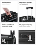 LUGGEX Carry On Luggage 22x14x9 Airline Approved, PC Expandable Hard Shell Suitcases with Spinner Wheels, 20 Inch, Charcoal Metallic