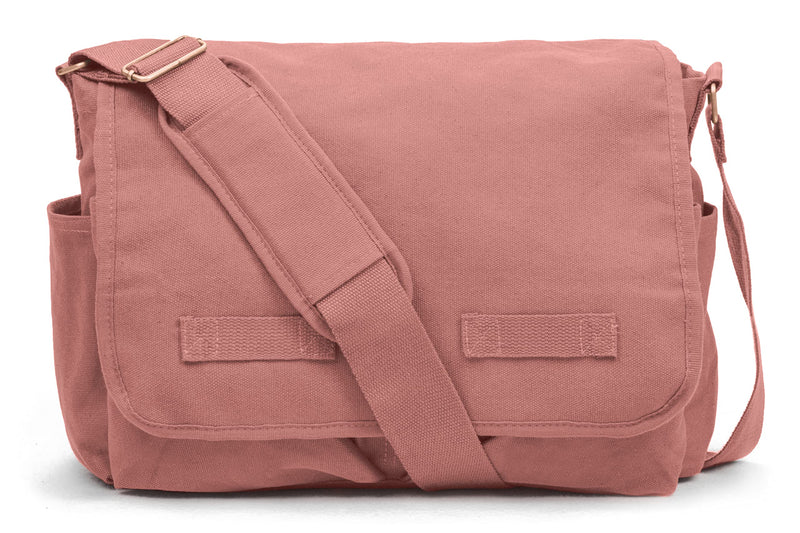 Sweetbriar Classic Vintage Messenger Bag - Original Heavyweight Cotton Canvas Shoulder Bag with Upgraded Features