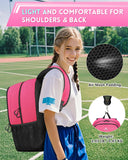 MATEIN Girls Soccer Backpack, Large Baketball Bag with Ball Holder & Shoe Compartment for Tournament & Game Day, Lightweight Youth Sports Bag with Fence Hook Fits 15.6 Inch Laptop, Soccer Team Gifts