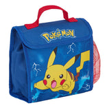 Pokemon Backpack + Lunch Bag + Pencil Case 3 Piece Pikachu School Bag Set College Travel Rucksack
