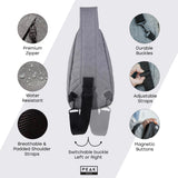 Peak Gear Travel Sling Bag. Compact Crossbody Bag | Lighter and Smaller than a Backpack | Lifetime Lost & Found ID Tag | Gray