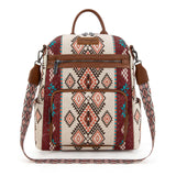 Montana West Wrangler Convertible Backpack Purse for Women Western Aztec Backpack Travel Bags WG213-9110BR