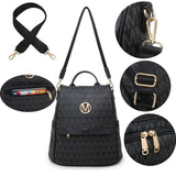 MKP Women Fashion Backpack Purse Multi Pockets Signature Anti-Theft Rucksack Travel Ladies Shoulder Bag Handbag 2Pcs