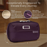 Briggs & Riley Expandable Essentials Kit - Toiletry Travel Bags for Women & Men, Organizer for Vacation, Compact Dopp Kit for Bathroom Accessories, Makeup, & Skincare - Baseline Collection, Plum