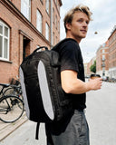 HOTOR Travel Backpack - TSA-Friendly Carry-On Backpack for Men & Women, Internal Luggage Straps & Waterproof Pocket, Perfect for Travel Essentials, Work, Commuting, 16.9" x 11.4" x 7.9", Black