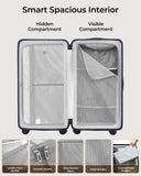 CENSIEN Trunk Luggage, 28 Inch Checked Luggage with Spinner Wheels, Lightweight PC Hard Shell Large Suitcase with TSA Lock, Removable Dividers (Blue, 1PC)
