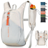 FIORETTO 15L Hiking Backpack for Women Men Mini Packable Backpack Lightweight Small Daypack for Camping Travel Outdoor, Beige