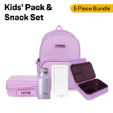 RTIC Kids' Pack & Snack Set - Includes 2-in-1 Day Backpack, Bento Box, Water Bottle & Ice Pack, School, Travel, Girls, Boys, Lavender