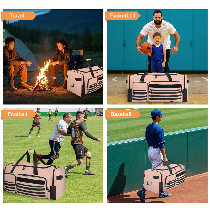 Goloni 130L Heavy Duty Large Duffle Equipment Bag,Catchers Gear Bag with Shoe Compartment,Baseball Duffle Bag for Training Gear Sports Gym Equipment