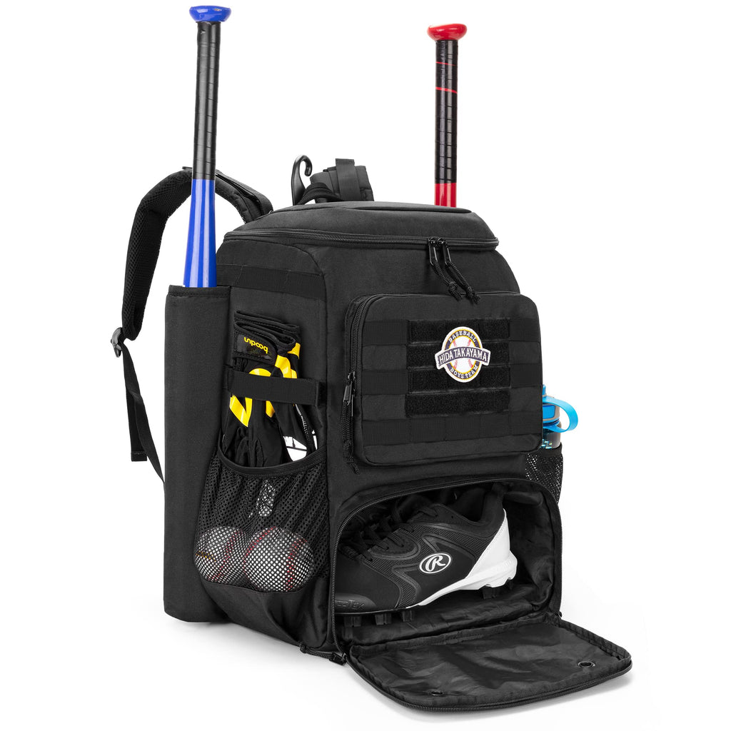 Pitching Backpack DSLEAF Baseball Backpack with 2 Bat Sleeves, Softball Bag with Vented ...