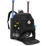 DSLEAF Baseball Backpack with 2 Bat Sleeves, Softball Bag with Vented Shoe Space and Multi Pockets for Adults (Patent Design)