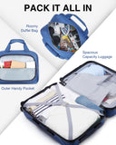 BAGSMART 2 Piece Luggage, 20 Inch Carry On Suitcase with Spinner Wheels, Polycarbonate Material, Blue