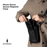 ALPAKA Modular Sling V2 - Mini Sling Bag for Phone, Magnetic Quick Access, EDC Crossbody Bag with Adjustable Strap, Black Axogrid 300D Weatherproof Fabric
