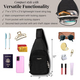Securtex® Anti-Theft Daytripper Sling - 7x12" Travel Safe Crossbody Bag w/Locking Zippers, Slash-Resistance