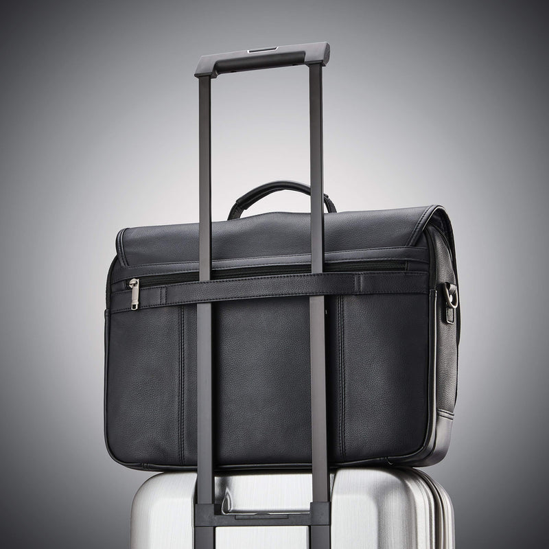 Samsonite Classic Leather Flapover, Black, One Size