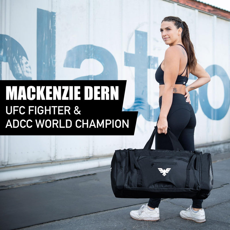 Elite Sports Monster MMA Duffel Bag – Large 44L Cordura Sports Bag w/Mesh Shoe Compartment & Adjustable Strap – MMA, BJJ, Martial Arts Gear – Fits Gi, Headgear, Shin Guards, Rash Guards & More