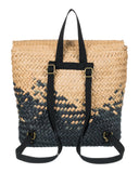 Roxy Mysterious Boardwalk Backpack | Straw | Beach | Vacation | Travel | Eco-Friendly | Lightweight | Natural/Black with Woven Strap
