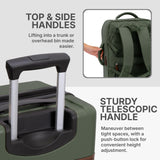 U.S. Traveler Vista Way 3-Piece Travel Set, 21-Inch Carry-on Hardside with TSA Lock, 18-Inch Travel Backpack with Laptop Sleeve, Toiletry Bag, Green