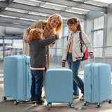 Nazhura Luggage Set, 3-Piece Hardside Suitcase Set, 20-inch Carry On, 24-inch, 28-inch Luggage (Blue)