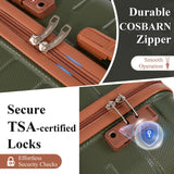 Cosbarn 5 Piece Luggage Sets with Spinner Wheels and TSA Lock, Unisex Hardside ABS Suitcase Set, Hardshell Lightweight Waterproof Travel Hard Case Luggage Set, Green