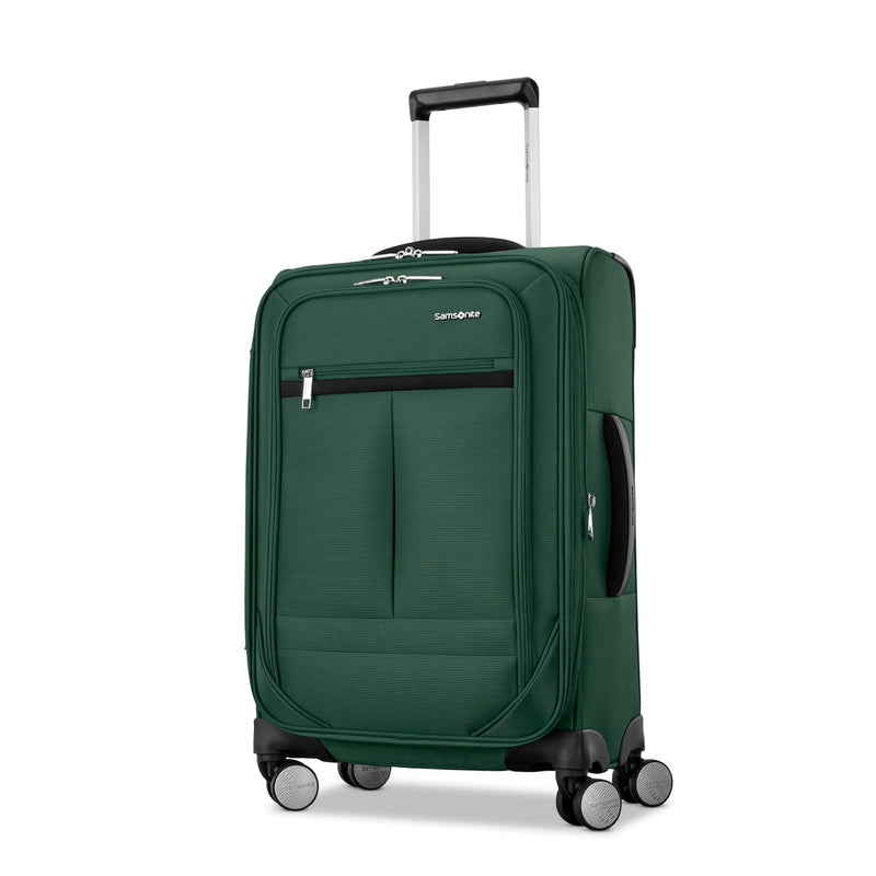 Samsonite Carry-On Soft-Sided Expandable 21-Inch Element Suitcase: Airline Approved for Most Major Airlines, Durable, 360° Spinner Wheels, Adjustable Handle, 2 Front & Side Pocket- Bistro Green