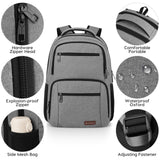 BIKROD Backpack for Men, TSA Travel Backpack, College Backpacks Water Resistant Back Pack with USB Charging Port, Business Anti Theft Durable Computer Bag Gifts Fits 15.6 Inch Laptop, Grey