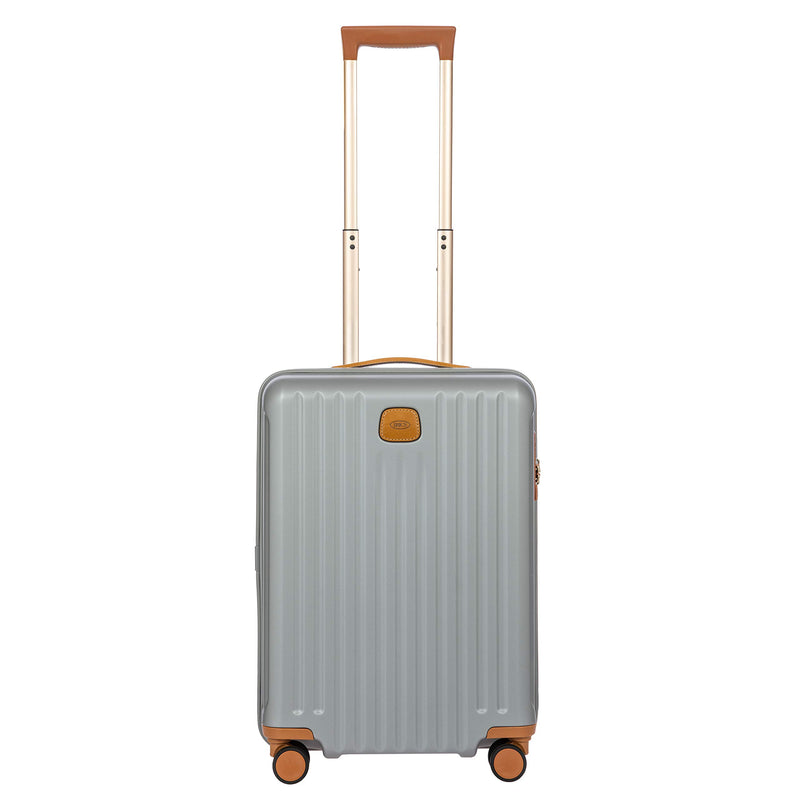 Bric's Capri 2.0 Spinner - Luxury Carry On Suitcases with Built-in USB Port and TSA Lock - Lightweight Luggage with Wheels - 21 Inch, Silver Shine
