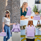 Lunch Backpack, 15.6 inch Laptop Backpack with Insulated Lunch Bag, Backpack Cooler for Women, Large Travel Backpack Lunch Box Compartment, Work Computer Backpack, Teacher College Book Bag, Purple