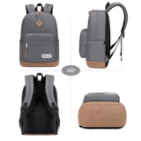 abshoo Classic Backpack for School College Bookbag Middle High School Bakcpacks for Teen Casual Daypack (Grey)