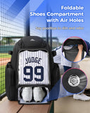 MATEIN PRO Youth Baseball Backpack for 4 Bats with Collapsible Shoes Compartment, Water-Resistant Large Boys Baseball Bat Bag with Clear Display Pocket & Insulated Beverage Pocket Holds Glove, Helmet